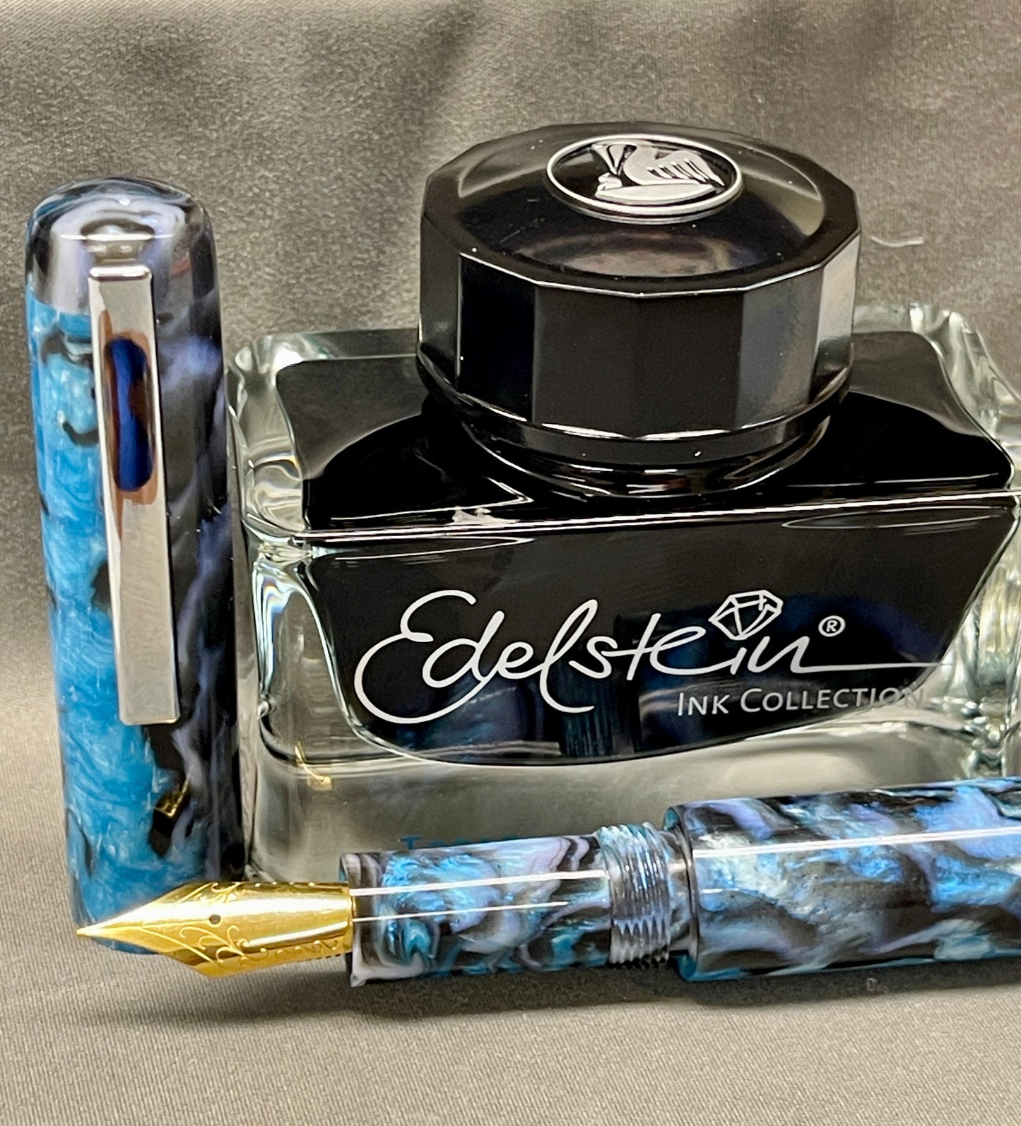 Sky Blue Abalone Pen with clip