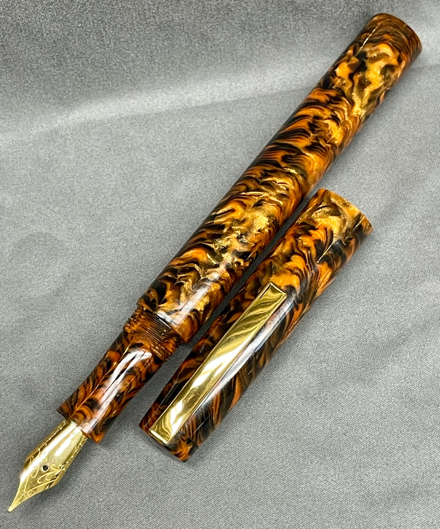 Orange Flames Pen with clip