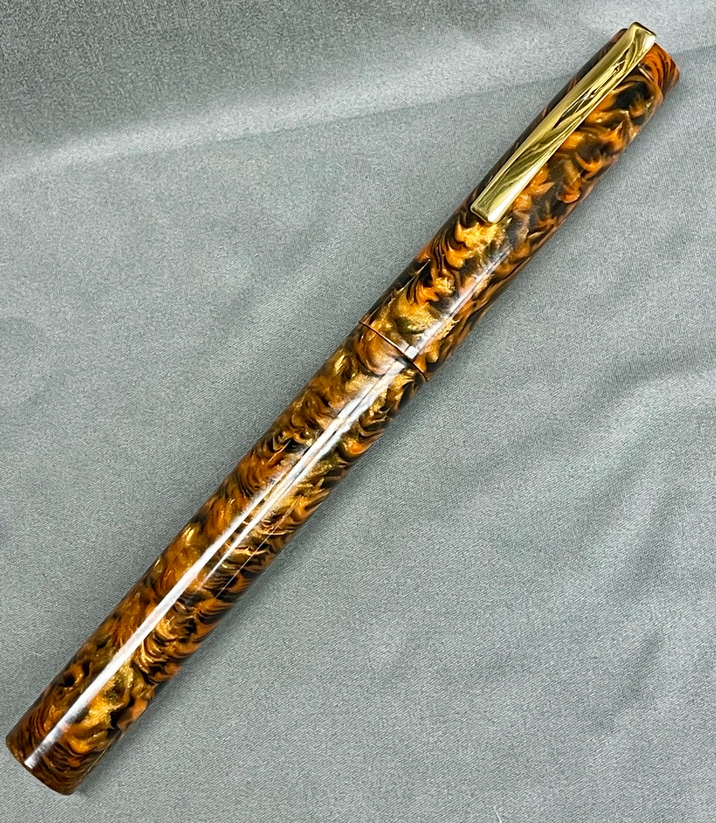 Orange Flames Pen with clip