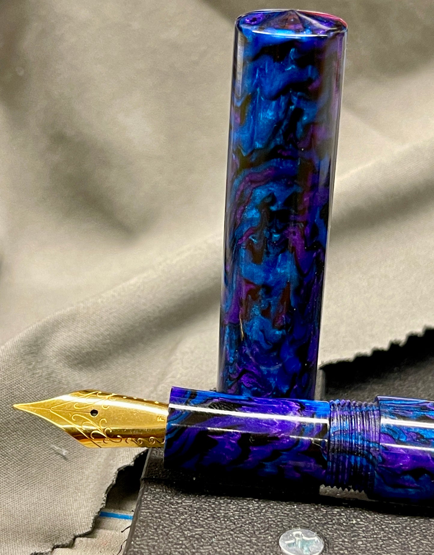 Z - Sky Blue Turquoise & Violet Pen (Kellie)