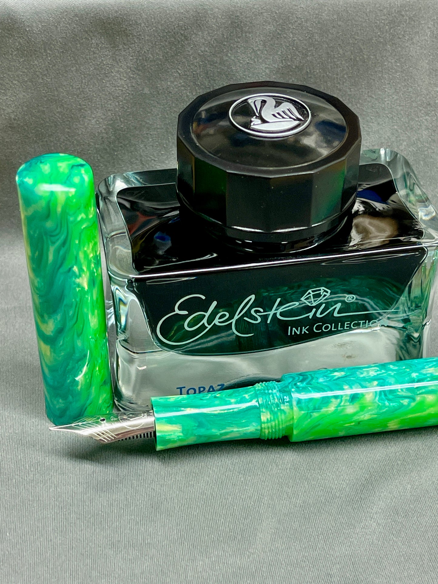 Z - Lime Green Abalone Pen (Ben)